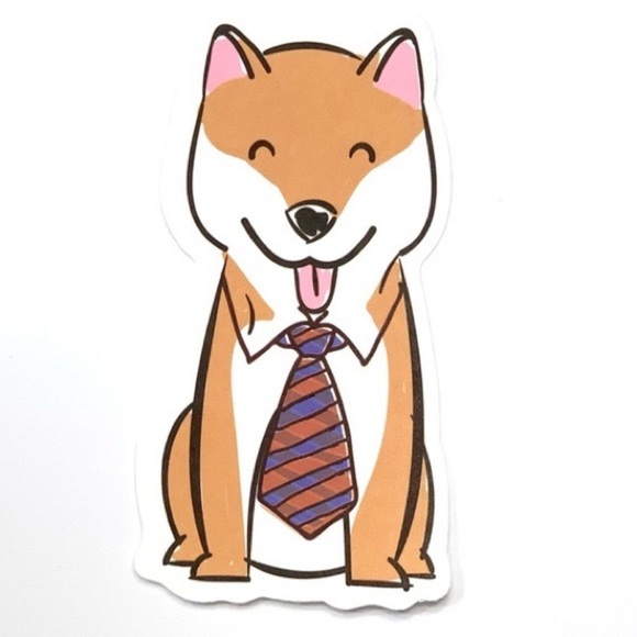 Dog Wearing A Tie Vinyl Sticker - Picture 2 of 11